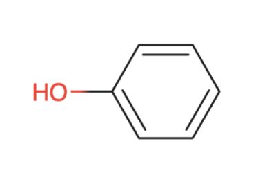 2D molecular structure of Phenol rendered from SMILES notation