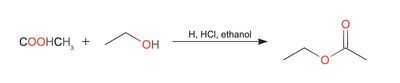 Reaction SMILES example 2: esterification reaction