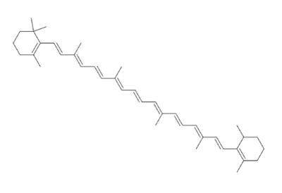 2D molecular structure of Beta-carotene rendered from SMILES notation