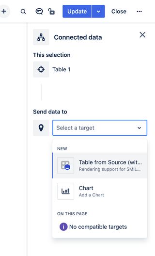 Selecting Table from Source (with Rendering) from the target macro list
