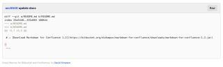 Bitbucket Commit macro showing a single commit from the markdown-for-confluence repository