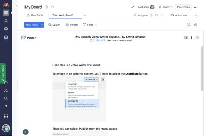 Embed Zoho Writer documents