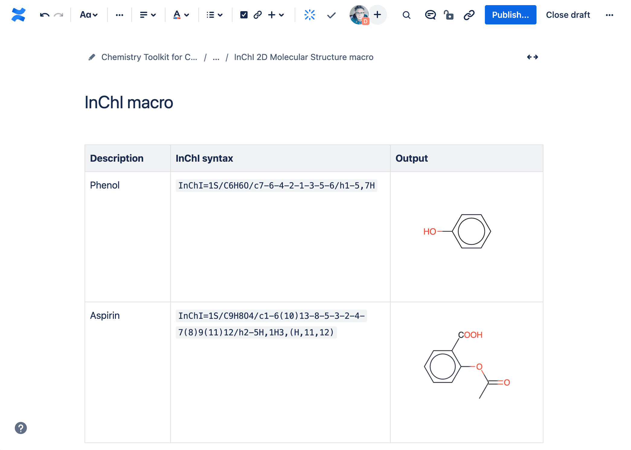 Create 2D chemical structures from InChI text