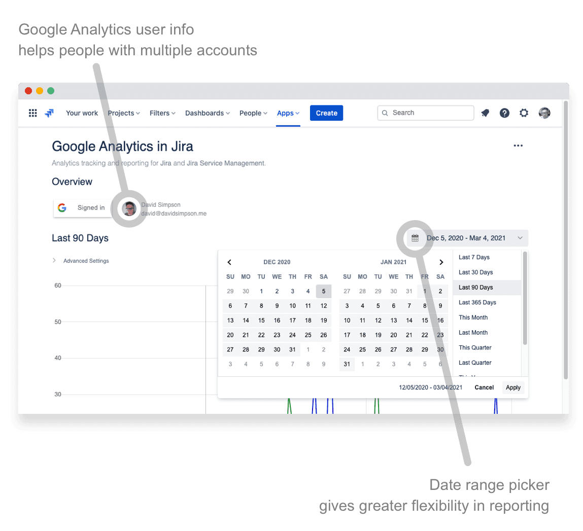 New reporting features screenshot